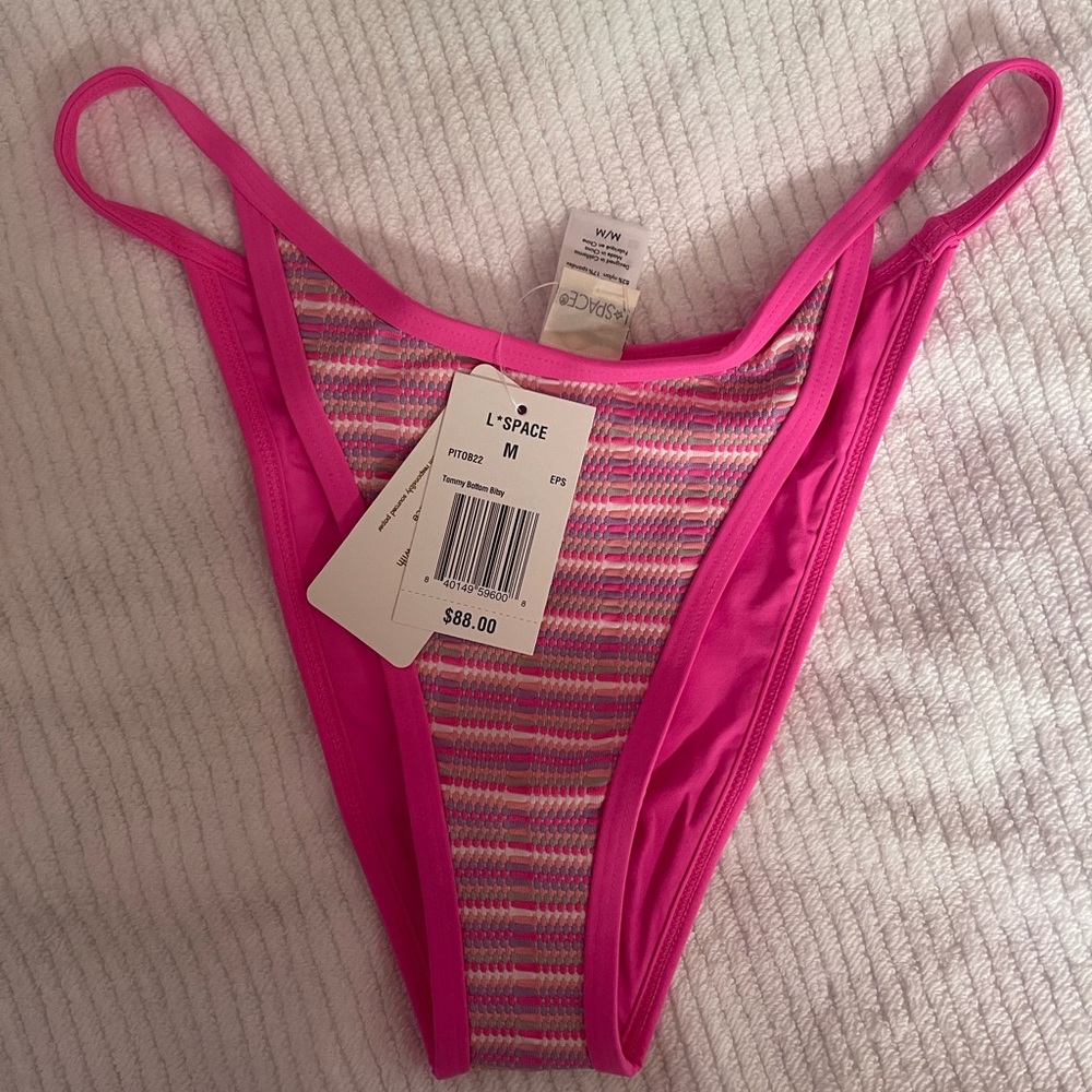 L Space Pink Bikini Bottom NWT